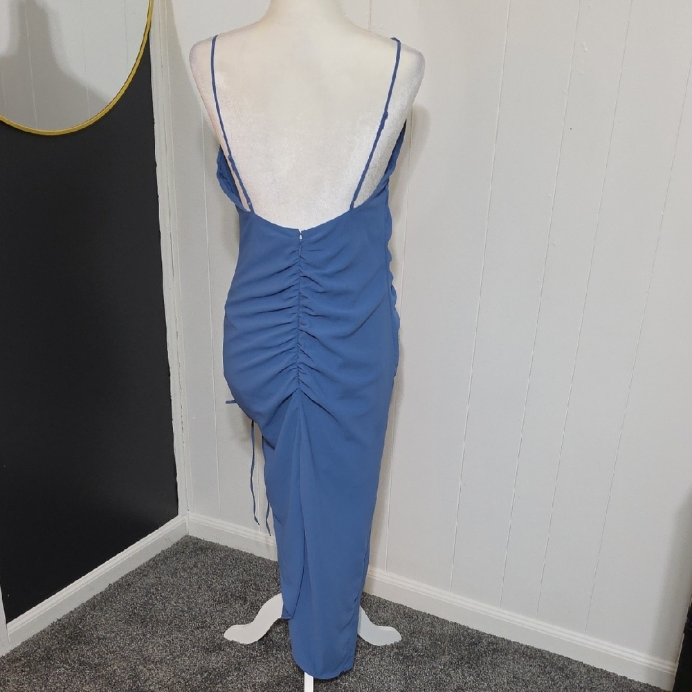 Abercrombie & Fitch Periwinkle Ruched Cowl Midi Dress - Picture 2 of 7